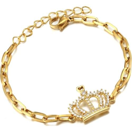 New Arrival Stainless Steel Bracelet Women For Adjustable Charm Chain Bangle Jewelry Zircon Bracelet Best Party Wedding Gift