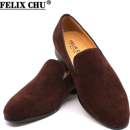 2020 Autumn Stylish Mens Suede Loafers Black Brown Leather Casual Shoes for Men Wedding Party Fashion Street Footwear Size 7-13