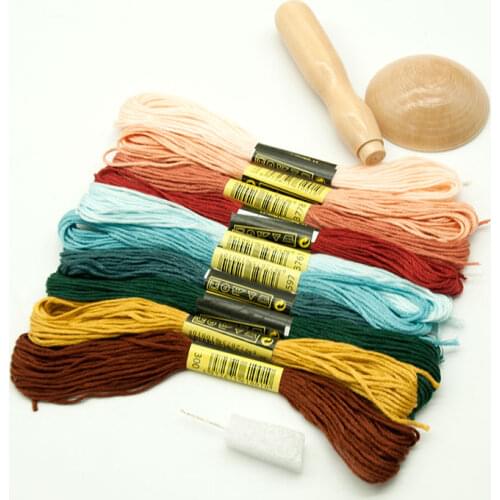 Darning Supplies Kit Wood Darning Mushroom Darning Needle Sewing Thread Darning Egg for Adults & Kids DIY, Handicraft Sewing