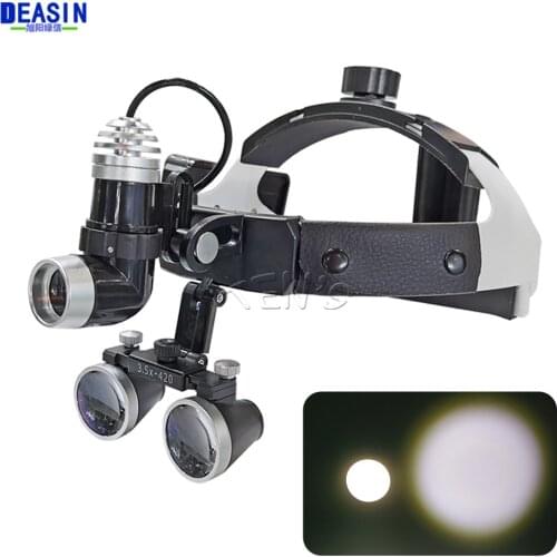 Dental Loupe Dental Lab Medical Loupe Magnification Binocular Dental Magnifier Surgery Surgical 5W Headlight