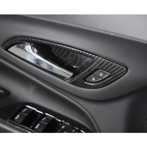 Carbon Fiber Car Interior Door Bowl Panel Cover Trim Interior MouldingsFit For Chevrolet Equinox 2017 2018 Accessory Car Styling