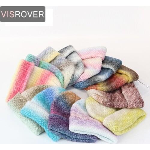 VISROVER 13 colors space dyed acrylic beanies winter hat for woman best matched acrylic woman Autumn Warm skullies wholesale