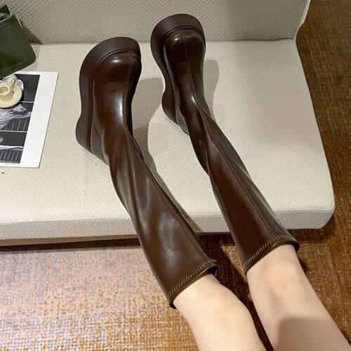 Womens Mid Calf Boots Shoes Round Toe Sexy Thigh High Heels High Sexy Boots-Women Low Over-the-Knee 2021 Rubber