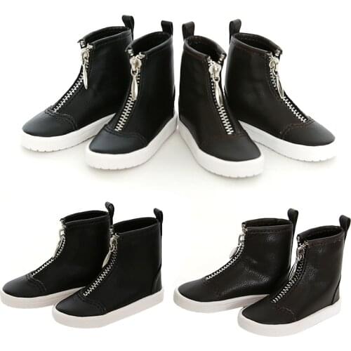 1Pair New 1/3 1/4 BJD Doll Shoes Zipper PU Shoes BJD Doll
