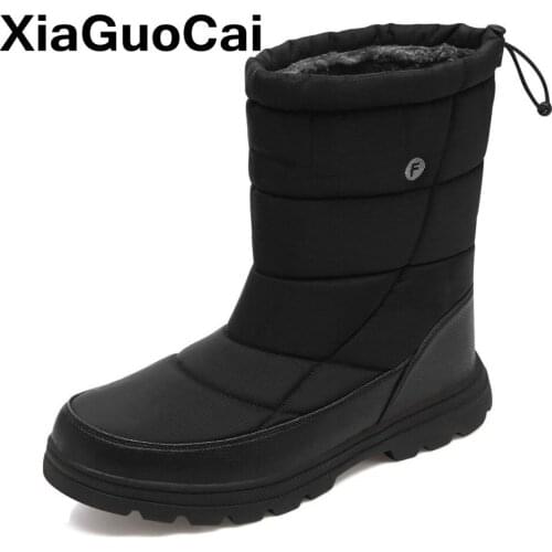 2020 Men Snow Boots Unisex Couple Mid-calf Warm Man Shoes Soft Plush Fur Male Boots High Quality New Arrival Plus Size Footwear