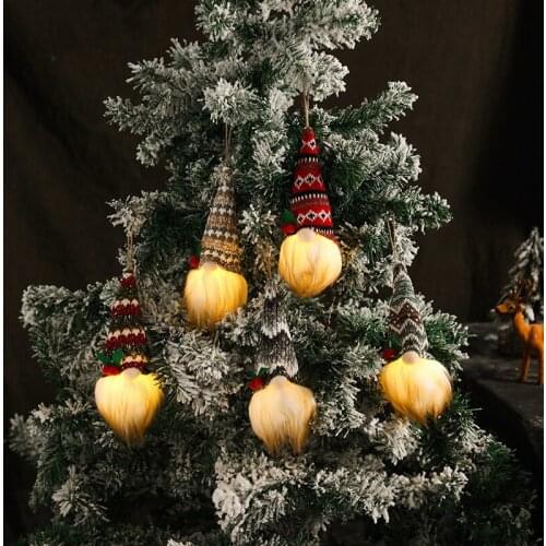 2022 Christmas Tree Ornament LED Faceless Doll Merry Christmas For Home Cristmas Ornament Xmas Navidad Natal New Year