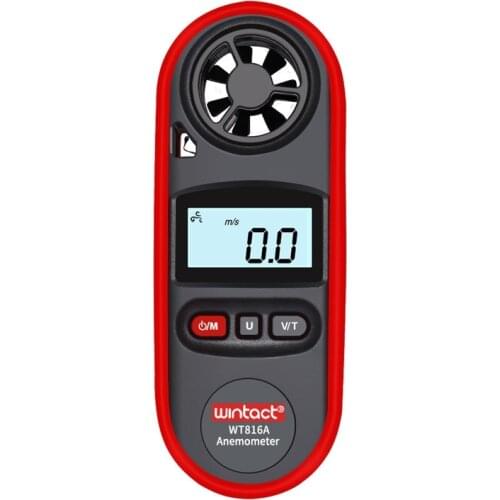 30m/s Digital Anemometer Beaufort Scale IP67 Air Velocity -10~45C Wind Temperature Speed Chill Indicator Measure Meter WT816A