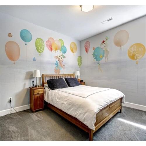 Xuesu Customized 3D wallpaper Nordic minimalist balloon childrens whole house background wall 8D waterproof wall covering