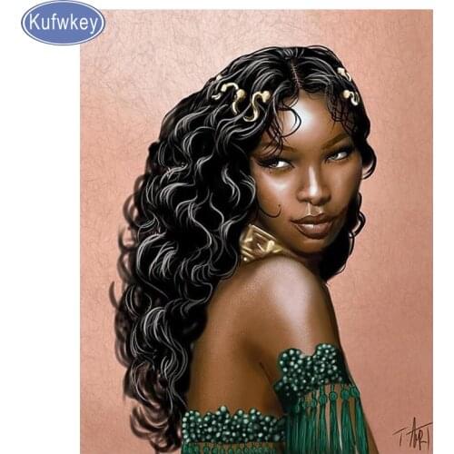 5D Square Round Drill 5D DIY diamond painting African woman mosaic full stone embroidery Cross Stitch halloween Decor