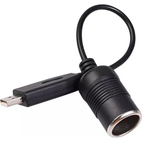 30cm 5V USB Male to 12V Car Cigarette Lighter Socket Female Cable Power Adapter Parking Monitor Dashcam Wire