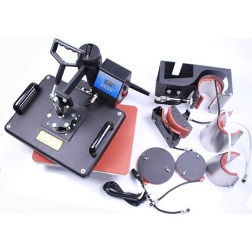 Free shipping 7in1 Combo Heat transfer Sublimation Machine for mug t-shirt cap plate printing hat plate mug sublimation machine