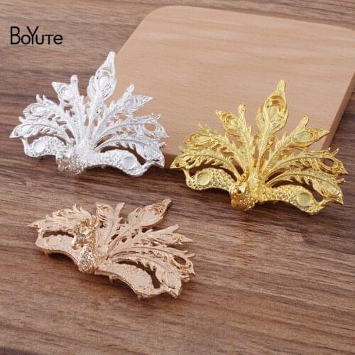 BoYuTe (5 Pieces/Lot) 66*52MM Metal Alloy Phoenix Jewelry Materials Diy Handmade Hair Accessories Wholesale