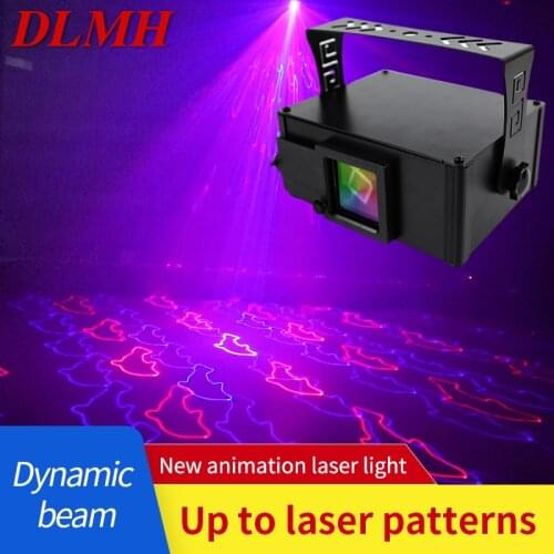 DLMH 3D Animation Laser Light LED Flashlight Voice Control Stage Lamp with Remote Control For KTV Bar