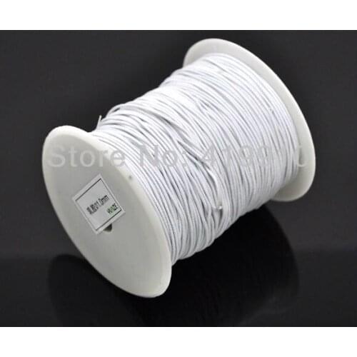 Free shipping- 1Roll(120M/Roll) White Elastic Cotton Covered Thread 1mm Cord M01095
