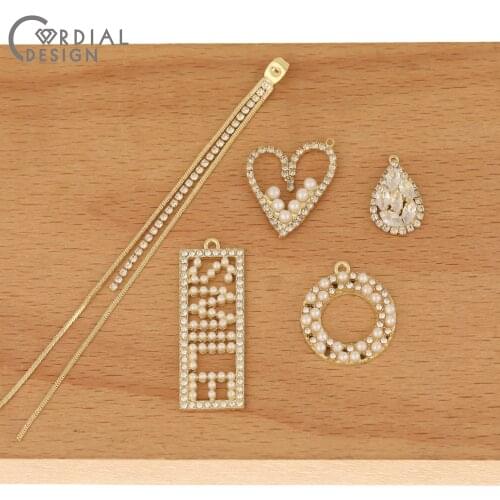 Cordial Design 50Pcs Jewelry Findings & Components/CZ Pendant/Hand Made/Earrings Accessories/Claw Chain/Charms/DIY Making