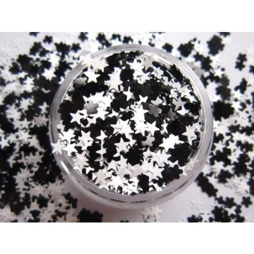 G447 White Star Black Flower Solvent Resistant Sequined Nail Glitter Mixed for DIY Decoration Resin Craft