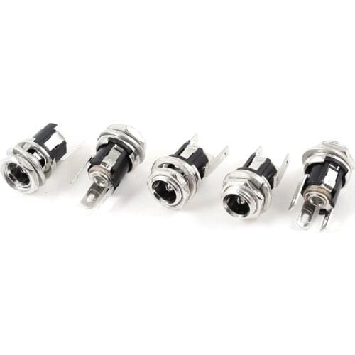 IMC Hot 5 Pcs 5.5mmx2.1mm DC Power Jack Socket Female Panel Mount Connector