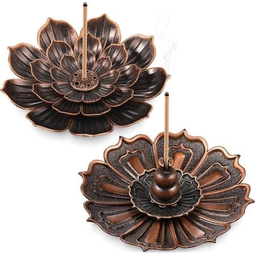 Lotus Incense Burners Incense Stick Holders Lotus Censer for Home Fragrance Decoration Aromatherapy Ornament, 2 Styles