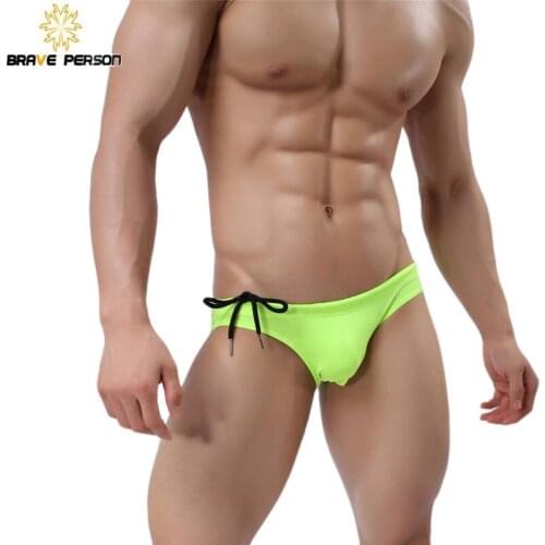 Brave Person 8 color swimwear men Briefs Sexy Swimsuit low waist Swimming Trunks Men Swim Wear pool Shorts men bathing suit 461