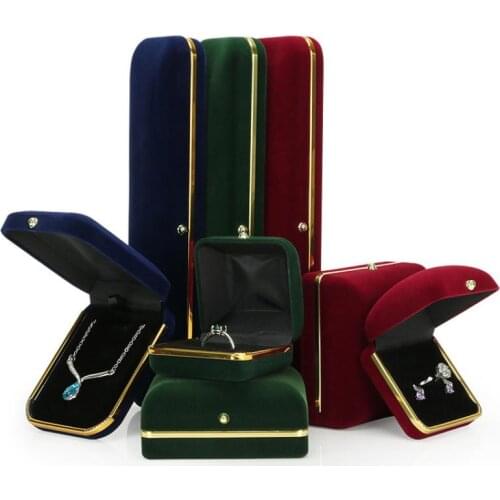 New Jewelry Box Necklace Ring Earrings Jewelry Packaging Box Phnom Penh Flocking Storage Box Jewelry Packaging Box