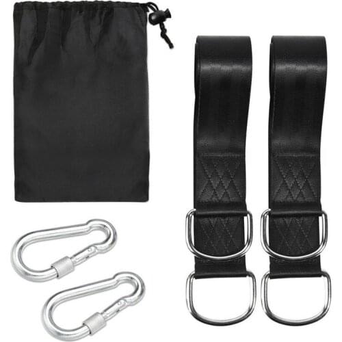 One Pair Tree Swing Hanging Kit Hammock Straps Rope Carabiner 1000 KG Load Capacity OutDoor Camping Hiking Hammock Belt