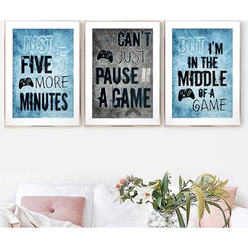 Video Game Poster Blue Print Wall Art Modern Canvas Painting Boy Bedroom Creative Gift Living Room Nordic Home Decor Pictures