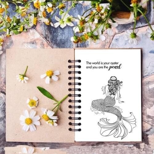 AZSG Mermaids Back Transparent Clear Stamps For DIY Scrapbooking / Card Making / Album Decorative Rubber Stamp Crafts