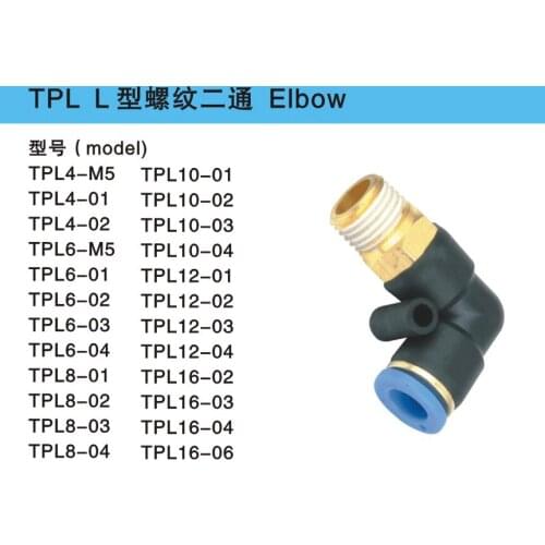 Right angle quick connector pl6-01 PL06-01