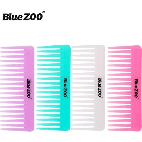 4-Color Blue Zoo Candy-Colored Large-Size Wide-Tooth Comb Hair Curling Comb Heat-Resistant Anti-Static Hairdressing Comb
