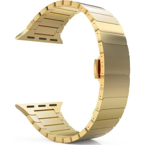 44mm 42mm Watch Band Strap For Apple Watch 6 5 SE Butterfly Clasp Stainless Steel Bracelet Watchband For iWatch 4 3 2 40mm 38m