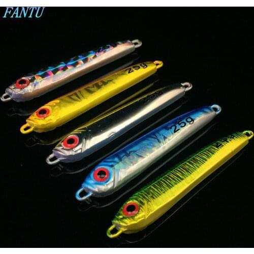 FANTU Fishing Jig Head Lure 25g Lead Head Sea Fishing Metal Jig Bait Boat Fishing 5PCS/LOT