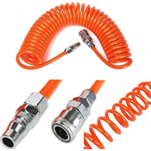 6M/9M Polyurethane PU Air Compressor Hose Tube Flexible Air Tool With Connector PP20 Spring Spiral Pipe for Compressor Air Tool