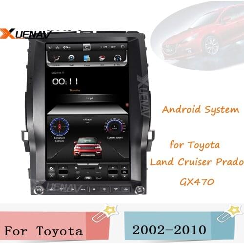 2Din 13.6 Inch Touch Screen Car Radio Player for Toyota Land Cruiser Prado GX470 2002-2010 Car Stereo Head Unit GPS Navigation