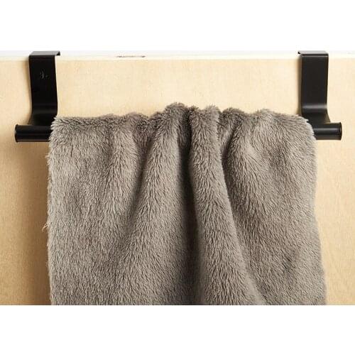 Towel Rack Over Door Towel Bar Hanging Holder Stainless Steel Bathroom Kitchen Cabinet Towel Rag Rack Shelf Hanger