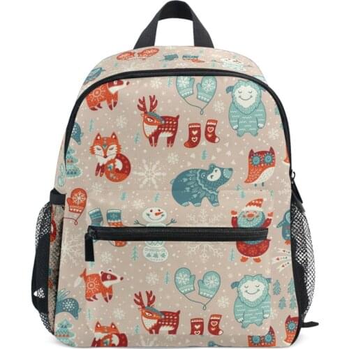 Large capacity childrens schoolbag high quality Polyester double Shoulder travel backpack Cute Christmas Bag Mochila