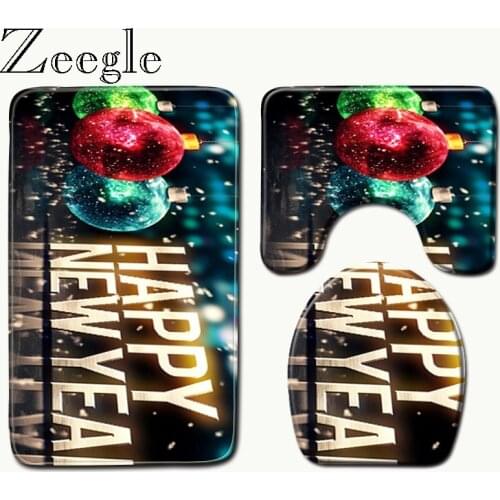 Zeegle Microfiber Toilet Floor Mats 3D Printed Bathroom Rugs Set Anti-slip Toilet Bath Mat Set Carpet for Bathroom Toilet Carpet