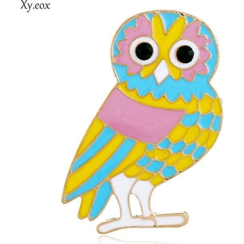 Terreau Kathy Vintage Colorful Owl Brooch Pin Enamel Animal Brooches For Women Fashion Accessories Jewelry
