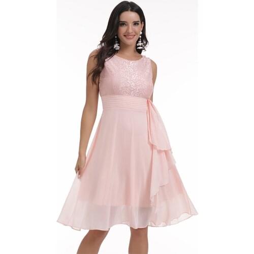 Banquet Summer Dress Women 2021 Elegant Chiffon Lace Wedding Bridesmaid Party Dress Casual High Waist Slim Ruffle A Line Dresses