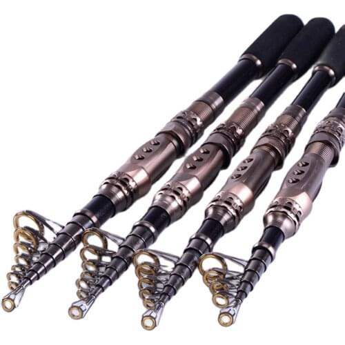 1.8m 2.1m 2.4m 2.7m 3m 3.3m Lightweight Carbon Rod Telescopic Lure Fishing Rod Spinning Rod Travel Winter Spring MH Power