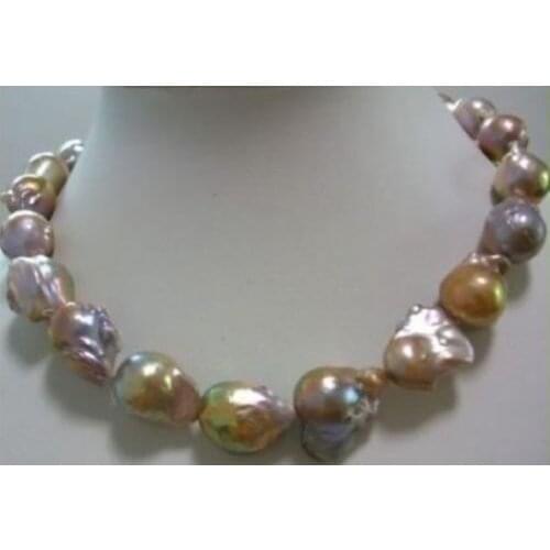 2016 huge Color AAA 15-24mm south sea baroque pearl necklace 18 INCH