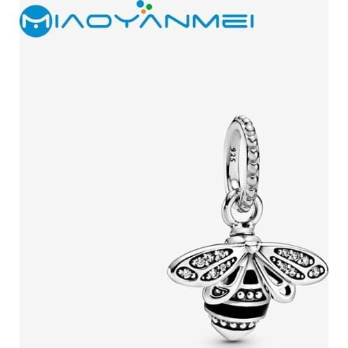 2020 Spring 925 Sterling Silver Beads Sparkling Queen Bee Pendant Charms fit Original Pandora Bracelet Women DIY Fashion Jewelry