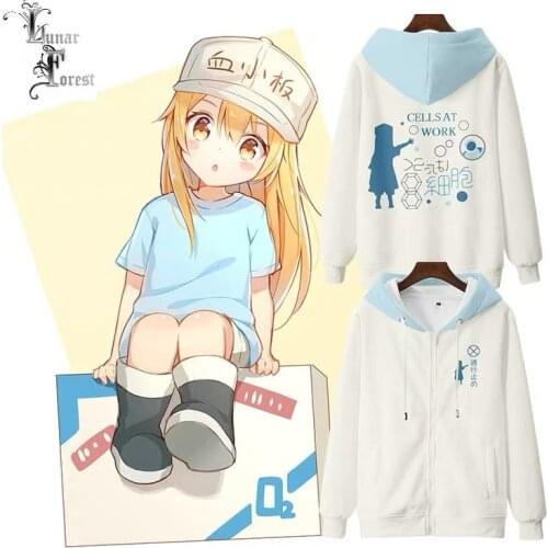 2021 Cells at Work! Cute Pletelet Printing Autumn Fashion 3D Zipper Hoodies Sweatshirt Long Sleeves Pollover Clothes