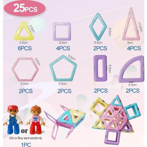 25PCS Big Size Designer Construction Set Magnetic Building Blocks Toys Magnets Tiles Education for Kids Dropshipping