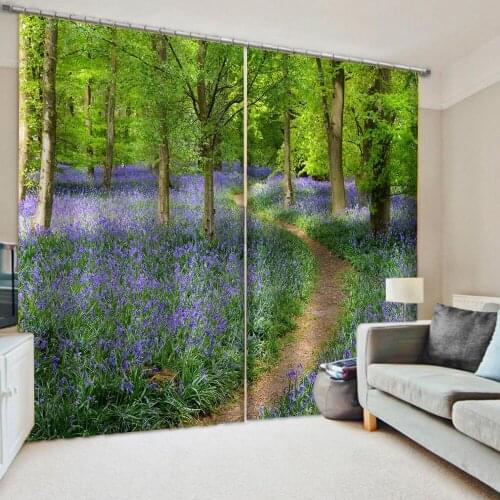 3d Curtains Blackout for Living Room Kids Bedroom Fabric green forest curtains 3d Decoration curtains
