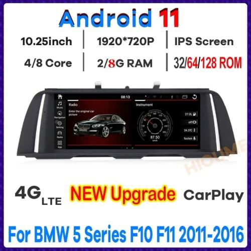 10.25" 8core 8+64G Androoid 10.0 Car Multimedia Player for BMW 520i 525i 528i F10 F11 2011-2017 GPS Navigation Radio Stereo 4G