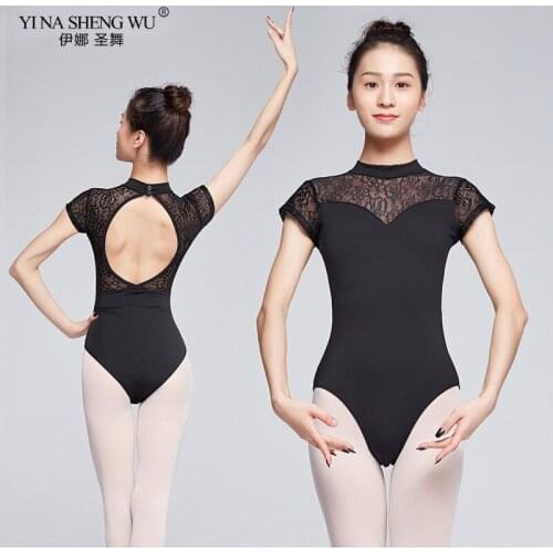 Ballet Leotard For Women High Quality Black Milk Silk Lace Ballet Dancing Costume Professional Adult Sexy Gymnastics Leotards