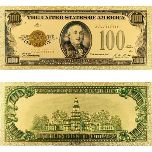 1928 Year 24k Gold Banknotes Gold Plated USA 100 Dollars World Fake Money Collections Currency USD Foil Bills