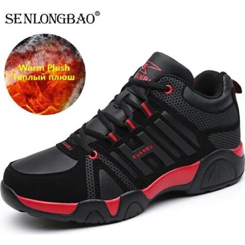 Brand Winter Mens Boots Plush Warm Mens Snow Boots Waterproof Mens Ankle Boots Outdoor Non-slip Men Hiking Boots Size 36-48