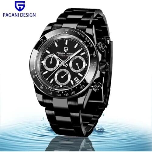 PAGANI DESIGN Fashion Men Quartz Watch Luxury Sports Stainless Steel 100M Waterproof Chronograph Watch Men Relogio Masculino