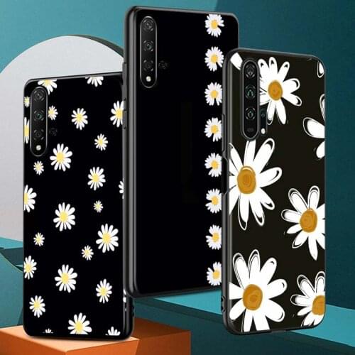 Flowers Daisy for Huawei Honor 30 20S 20 10i 9S 9A 9C 9X 8X 10 9 Lite 8A 7C 7A Pro Phone Case Black Cover